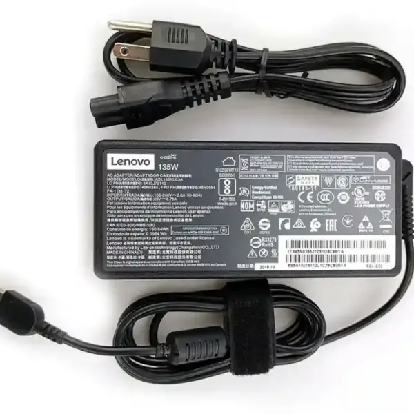 Lenovo 888015030 135W Laptop Adapter/Charger with Power Cord for Select Models of Lenovo (Slim Tip Rectangular pin)