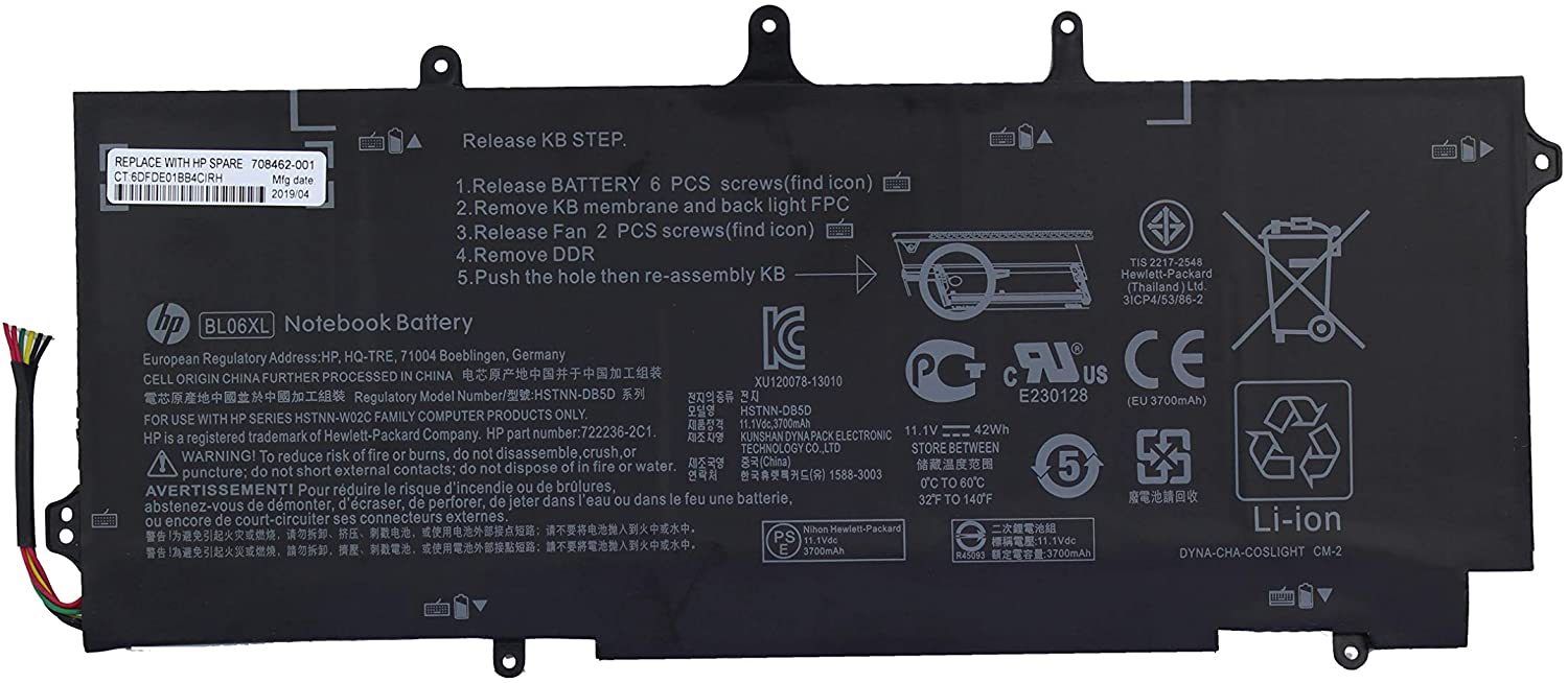 20_9f02e930-4fd0-49cf-84ae-7d4e6ce57b5f_2048x2048.jpg 11.1V 42Wh 6 Cell BL06XL Notebook Internal Battery compatible with HP BL06042XL 722236-171 HSTNN-DB5D HSTNN-W02C 722236-2C1 Buy Batteries - Image 1